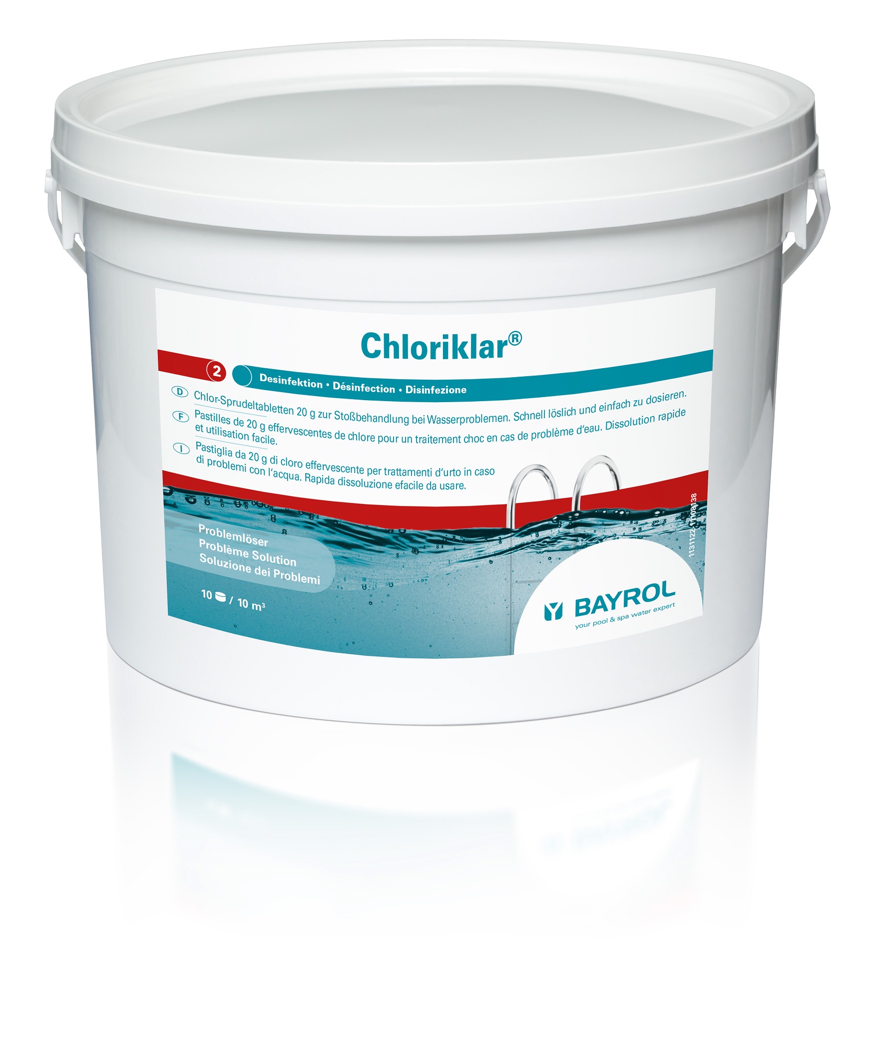 AS-021028 Chloriklar 3kg schnellösliche Chlortabletten Chlor-Sprudeltabletten 20 g zur Stoßbehandlung